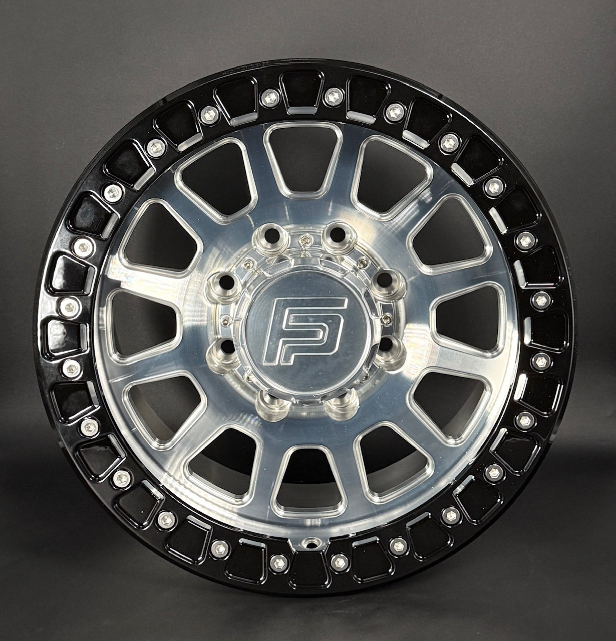 FP1-SL 17x9 8-165.1 +12 Machined W/ Black Ring (Set of 4)