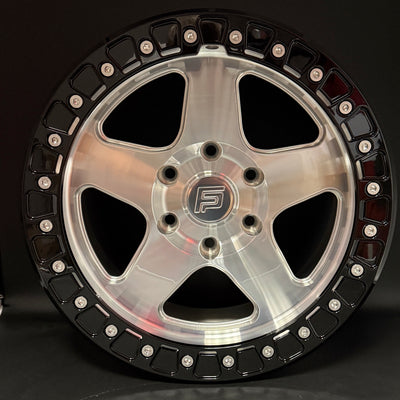 FP5-SL 17x9 6x135 +12 Machined / Black Ring (Set Of 4)